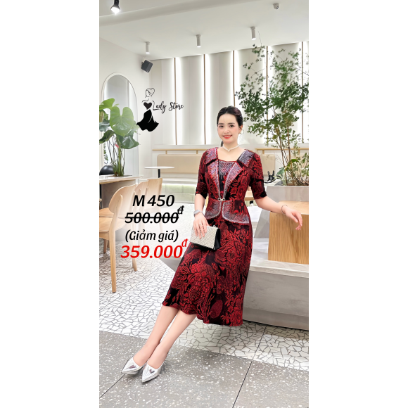 M450 Đầm Peplum Cổ Vest